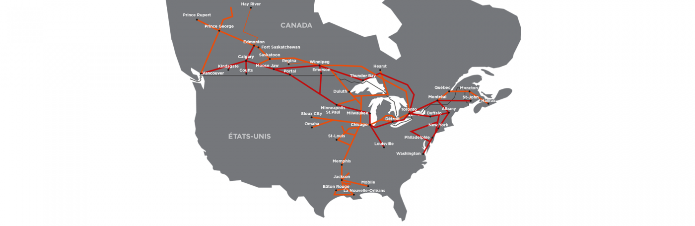 Carte des réseaux ferroviaires